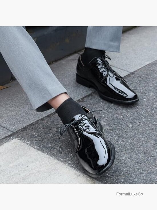 Patent Leather Oxfords Tuxedo Dress Shoes Lace Up Formal Wedding main image 5